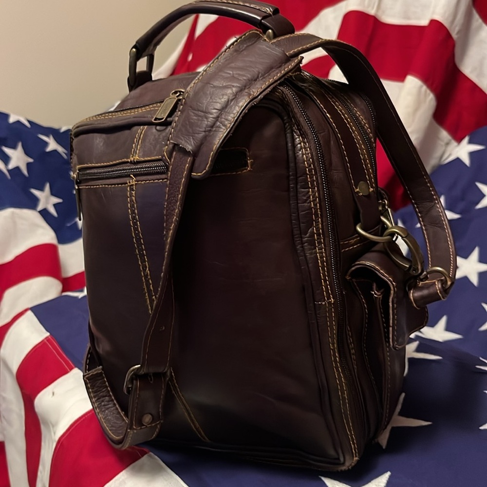 Vintage Brown Leather Unisex Bag - Picture 3 of 13